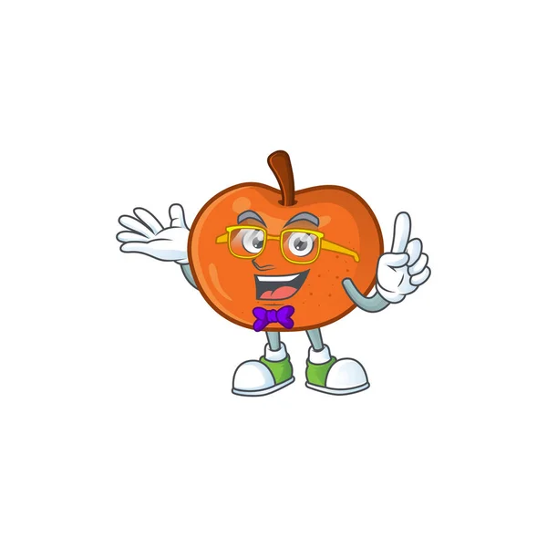 Geek Tangerine słodki w kształcie kreskówki — Wektor stockowy