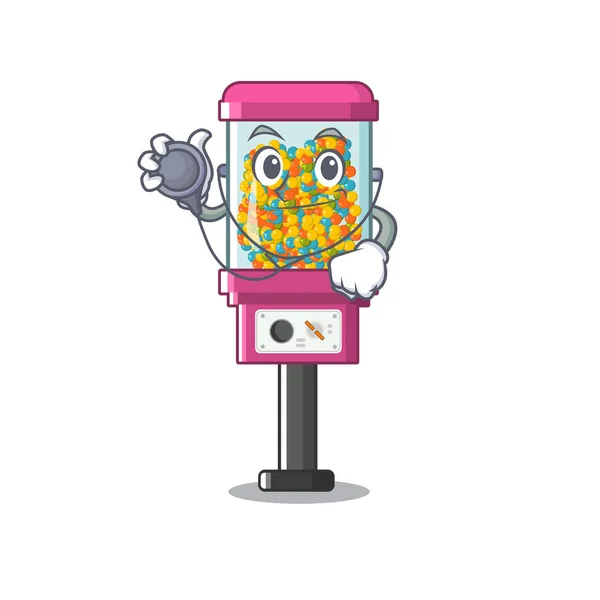 Dokter snoepautomaat geïsoleerd in mascotte — Stockvector