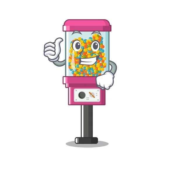 Thumbs up candy vending machine in a cartoon — Stock Vector