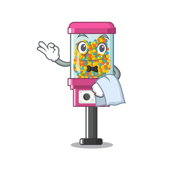 Ober Candy verkoopautomaat met het karakter — Stockvector