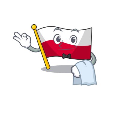 Garson bayrak polonya karakteri izole kaldırdı