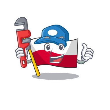 Karikatür şeklinde Tesisatçı bayrak polonya