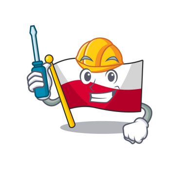 Karikatür şeklinde otomotiv bayrağı Polonya