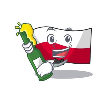 Karikatür şeklinde bira bayrağı polonya ile
