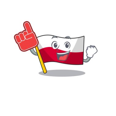 Karikatür şeklinde köpük parmak bayrağı polonya