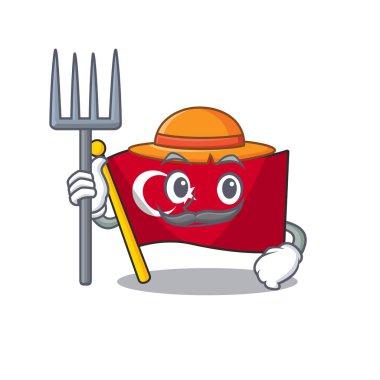 Şekilli karikatür de Çiftçi bayrak hindi karakteri