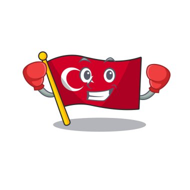 Şekilli karikatür boks bayrağı hindi karakteri