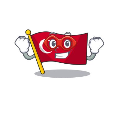 Süper kahraman bayrak türkiye karikatür izole