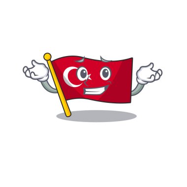 Karikatürde izole sırıtan bayrak türkiye