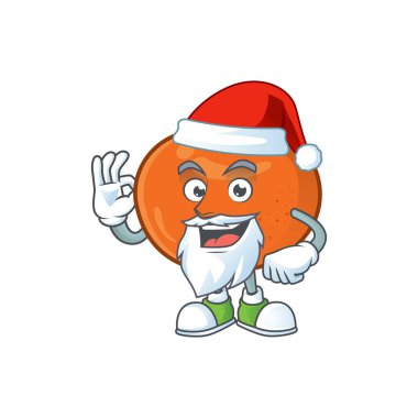 Maskot ile Santa meyve mandalina çizgi film karakteri