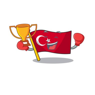 Maskot çekmecesinde boks kazanan türkiye karakter bayrağı
