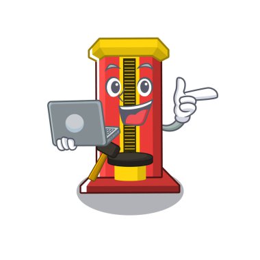 Dizüstü çekiç çizgi film şeklinde karakter oyun makinesi ile