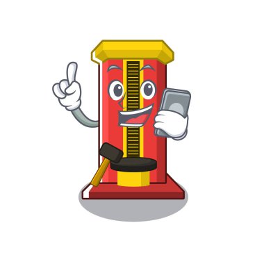 Telefon çekiç karikatür şeklinde karakter oyun makinesi ile