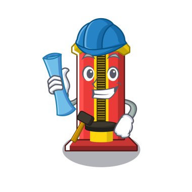 Karikatür mimar çekiç oyun makinesi