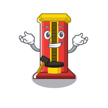 Karikatür de grinning çekiç oyun makinesi