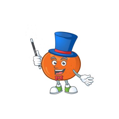 Maskot ile Sihirbaz meyve mandalina çizgi film karakteri