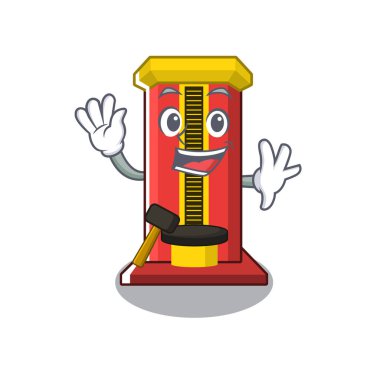 Karikatür çekiç oyun makinesi sallayarak