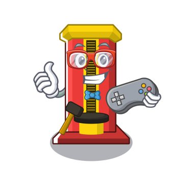 Oyuncu çekiç oyun makinesi karakter izole