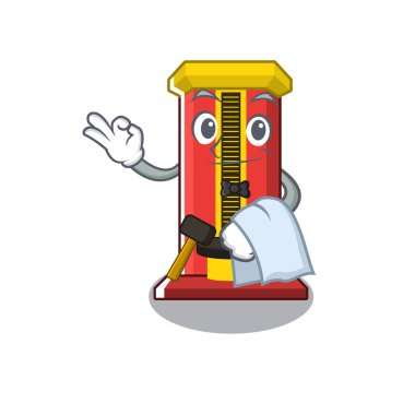 Garson çekiç oyun makinesi karakter izole