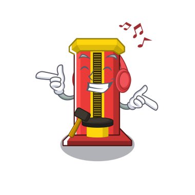 Dinleme müzik çekiç oyun makinesi karakter izole