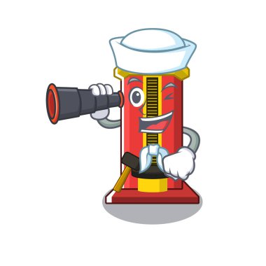 Karakter izole dürbün çekiç oyun makinesi ile Denizci