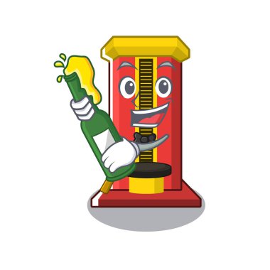 Karikatür ile bira çekiç oyun makinesi ile