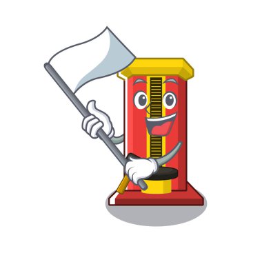 Karikatür ile bayrak çekiç oyun makinesi ile