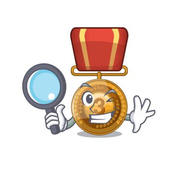 Karakter dolap Dedektif bronz madalya karikatür