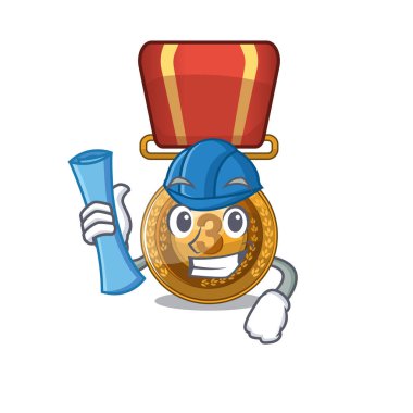 Karakter dolap mimar bronz madalya karikatür