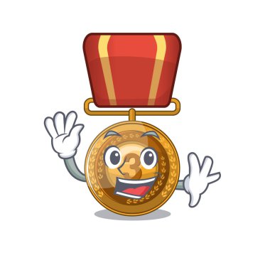 Karakter dolabında sallayarak bronz madalya karikatür