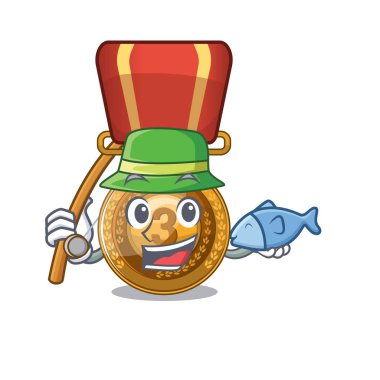 Karikatür şekli ile Balıkçılık bronz madalya