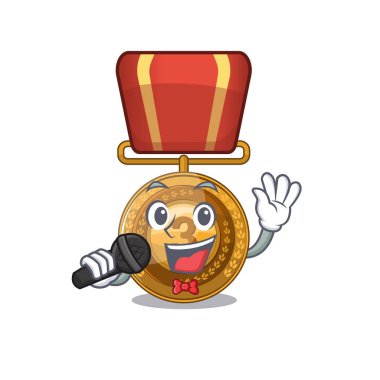 Karikatür şekli ile şarkı bronz madalya