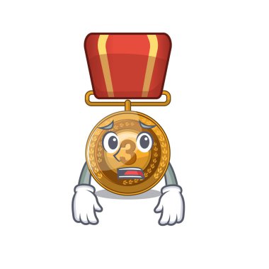 Karikatür şekli ile korkuyor bronz madalya