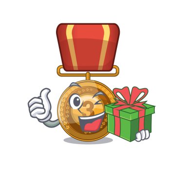 Karikatür şekli ile hediye bronz madalya ile