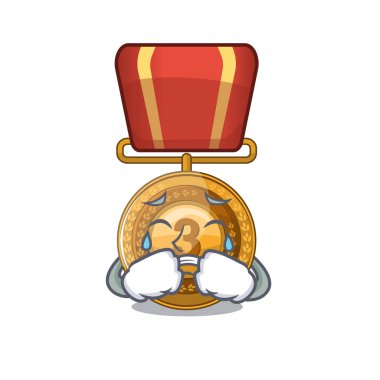 Karikatür şekli ile ağlayan bronz madalya