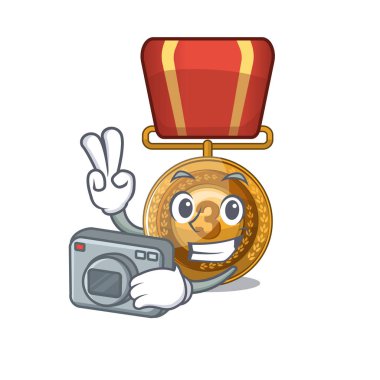 Karikatür şekli ile Fotoğrafçı bronz madalya