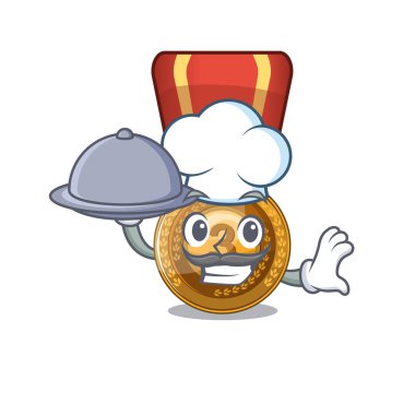 Karikatür şekli ile gıda bronz madalya ile Şef