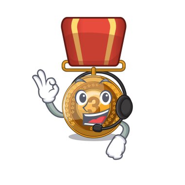 Kulaklık bronz madalya duvar karakteri üzerine yerleştirilen ile