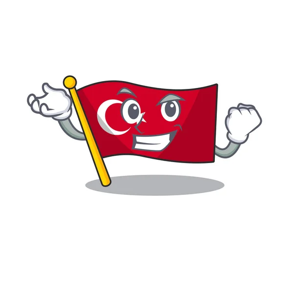 Başarılı bayrak türkiye karikatür izole — Stok Vektör