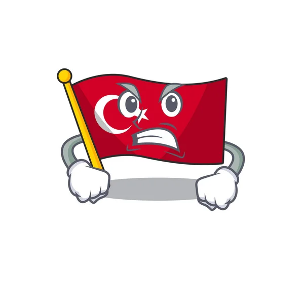 Bandiera arrabbiato tacchino a forma di mascotte — Vettoriale Stock