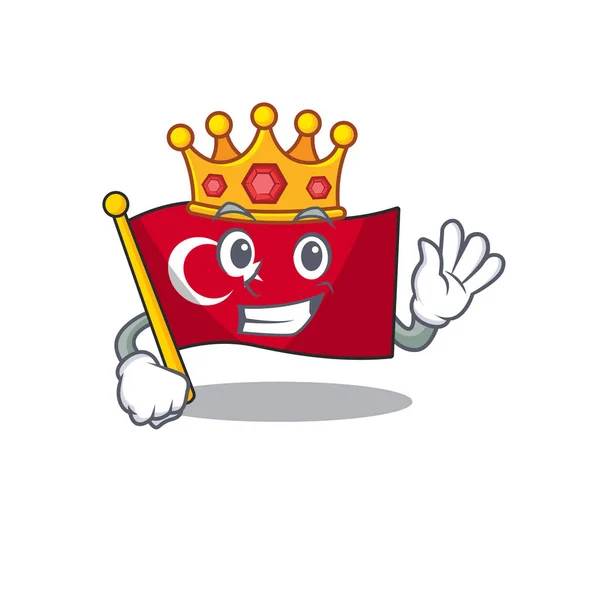 Bandeira de personagem de peru rei na gaveta da mascote — Vetor de Stock