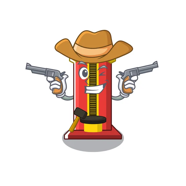 Cowboy Hammer Zeichentrickfigur Spielmaschine — Stockvektor