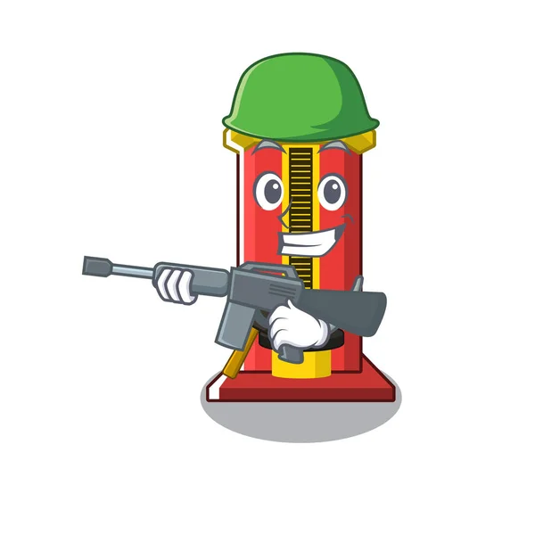 Ejército martillo en forma de dibujos animados personaje juego de la máquina — Vector de stock