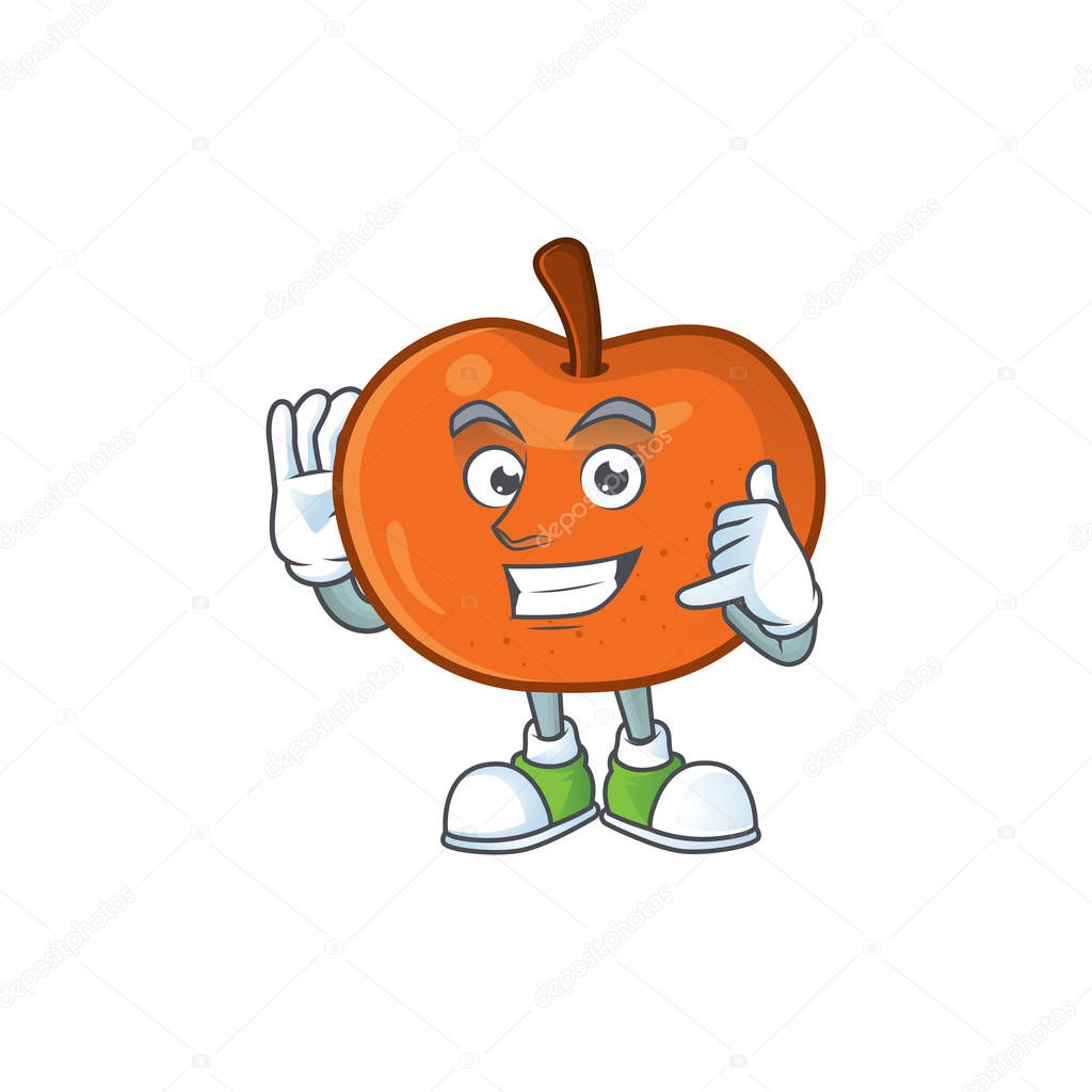 Call me fruit tangerine cartoon character with mascot