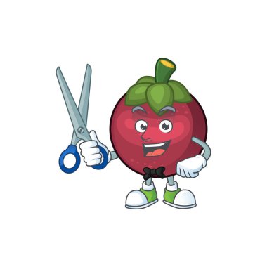 Berber karakter tatlı mangosteen karikatür izole