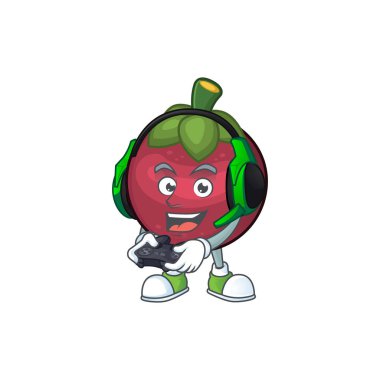 Oyun karakteri tatlı mangosteen çizgi film izole