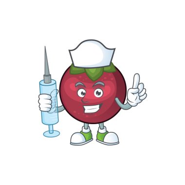 Sağlık için Hemşire meyve mangosteen çizgi film karakteri