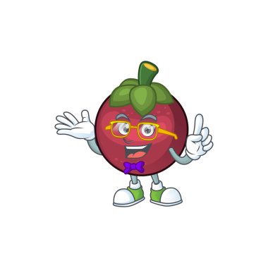 Sağlık için Geek meyve mangosteen çizgi film karakteri