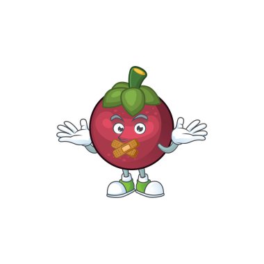 Sessiz karikatür mangosteen beyaz arka plan izole