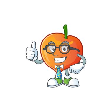 İşadamı nektarin karakter maskot komik şekil karikatür.